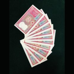 Rs 2 India Banknote Tiger Issue UNC Issue 1960s 10 note Lot Crisp Signed By S Jagganathan