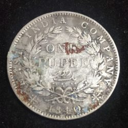 Alternative view of One Rupees Coin 1840 Victoria East India Company (Continuous Type) Silver #L-195