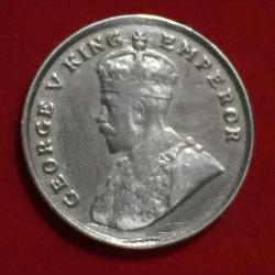 Alternative view of 8 Annas British India 1919 George Fifth Very rare Top Condition Coin #O-6