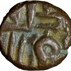 Alternative view of Copper Coin of Vijayaraghava Nayak (AD 1631-1673) of Thanjavur Nayakas with Lord Ganesha Very Rare