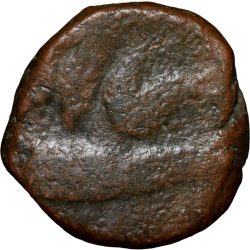 Alternative view of Copper Paisa of Aurangzeb (AD 1658-1707) of Bairata Mint KM285.2 Rare