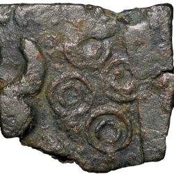Potin Coin of Satakarni I (1st Cen. BC) from Vidarbha(Paoni) Region with Bold Nandipad-Ujjaini Symbo