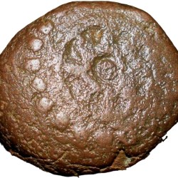 Copper Kakani of Deva Naga(AD 320-335) of Nagas Dynasty Wheel/Inscription Type