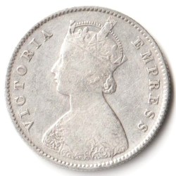 Alternative view of Rare Half Rupee 1888 of Calcutta Mint of Victoria Empress Collectible British India Silver Coin