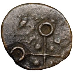 Alternative view of Potin Coin of Satavahana Dynasty(1st Cen. BC) from Junnar Lion Type Very Rare