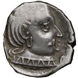 Silver Drachma of Rudrasena II(AD255-77) of Western Kshatrapas Portrait Issue Beautiful Grade