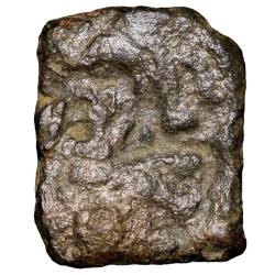 Alternative view of Copper Coin of Bhadra/Mitra Dynasty(200 BC) from Vidarbha Region with Chhatra above Elephant Right D