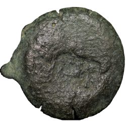 Copper Coin of Satavahan Dynasty (1st Cen. BC) from Nevesa with Triagular Headed Counter-Struck