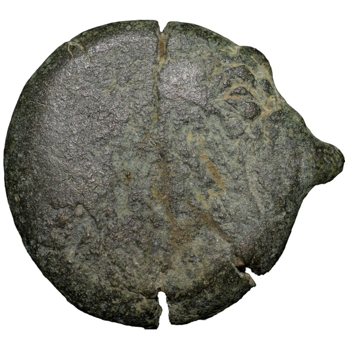 Copper Coin of Satavahan Dynasty (1st Cen. BC) from Nevesa with Triagular Headed Counter-Struck - Image 2