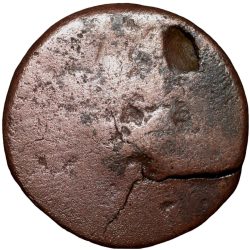 Alternative view of Copper 1 Gani of Amir Barid Shah (AD1504-42) of Bidar Sultanate Counter-Struck Type