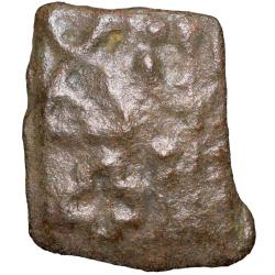 Alternative view of Cast Copper Kakani of Sunga Kingdom (2nd cen BC) Type Multiple symbols from Kausambhi Region