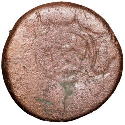 Copper 2/3 Gani of Amir Barid Shah (AD1504-42) of Bidar Sultanate Counter-Struck Type