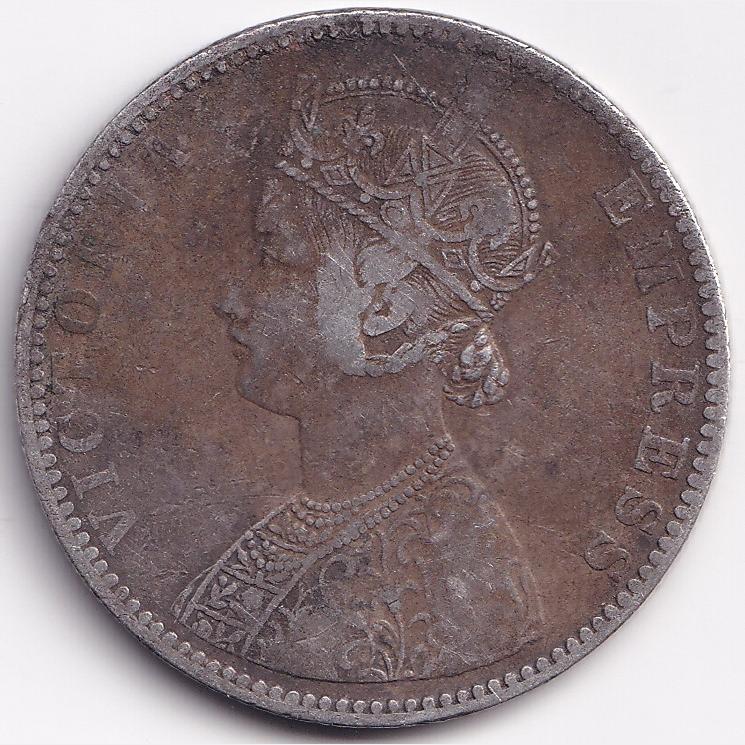 1892 Victoria British India Silver One Rupees Coin Lowest Price 100% Original Coin #H59 - Image 2