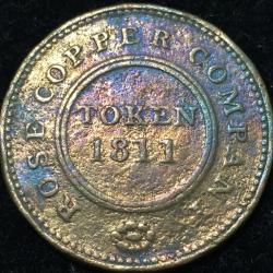 1811 United Kingdom ½ Penny Birmingham - Rose Copper Company Token #V132