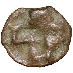 Cast Copper Kakani of Sunga Kingdom (187-75 BC) from MP Region with Hollow Cross/Tree Railing