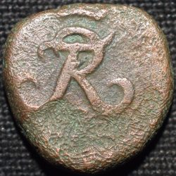 Copper 4 Cash of India-Danish - Tranquebar of Frederick IV (AD 1815-1824) KM 158 Very Rare