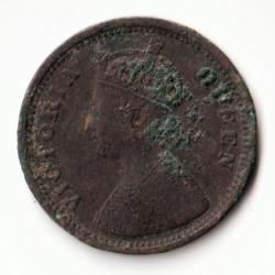Alternative view of Rare 1/2 Pice 1862 Copper Coin of Victoria Empress Standard Circulation Coin of British India