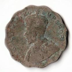 Alternative view of Rare One Anna 1930 Copper-Nickel Coin of Calcutta Mint King George V British India Coinage