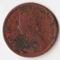 Extremely Rare 1/12 Anna 1888 Copper Coin of Victoria Empress British India Coinage