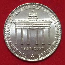 Alternative view of Pakistan 70 Rupees 70th anniversary of Pakistan Germany diploma Commemorative issue Rare Coin #Z-161