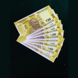 Rs 20 INDIA BANKNOTE Fancy Number 009008 to 002001 Note Gem UNC Set Same Prefix Unique
