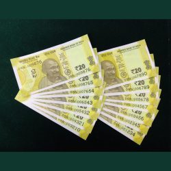 Rs 20 India Banknote Fancy Set 001234 to 003210 GEM UNC Unique Latest Issue