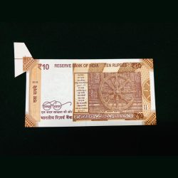 Alternative view of Rs 10 Latest Issue Extra Paper Butterfly Error Unique and Rare