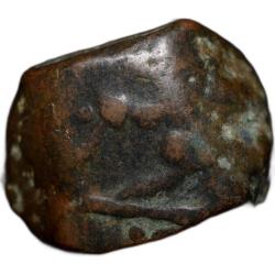 Alternative view of Copper Heavy Paisa of Bhonsala Raja's of Nagpur (17th - 18th Cen. AD) with Fish Very Rare