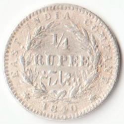 1/4 Rupee1840 Silver Coin Of Victoria Queen Divided Legend British India Coinage