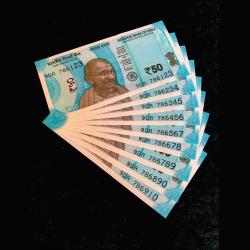 Rs 50 Issue India Banknote Fancy Set 786123 TO 786910 Gem Unc Unique Set
