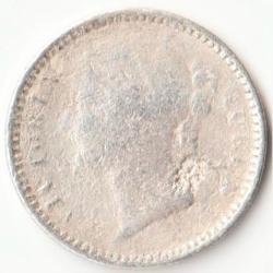 Alternative view of 1/4 Rupee1840 Silver Coin Of Victoria Queen Divided Legend British India Coinage