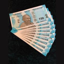 Rs 50 Issue India Banknote Fancy Set 786011 TO 786099 Gem Unc Unique Set