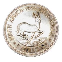 Alternative view of 5 Shillings George VI 5 Shillings SEXTVS REX South Africa Silver