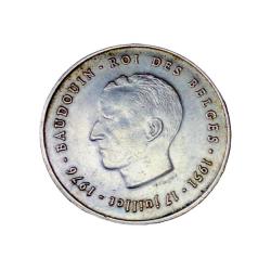 Alternative view of 250 Francs Baudouin I 25th Anniversary of Accession French text Belgium Silver