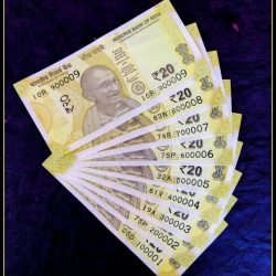 Rs 20 INDIA BANKNOTE SET 100001 to 900009 GEM UNC UNIQUE 9 Note set