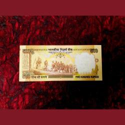 Alternative view of Rs 500 INDIA BANKNOTE Massive Error One Side Partial Number Very Unique Previous Issue
