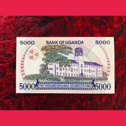 Alternative view of UGANDA 5000 SHILLINGS WORLD BANKNOTE COLLECTION ENDING 786 UNIQUE and RARE 1986 issue