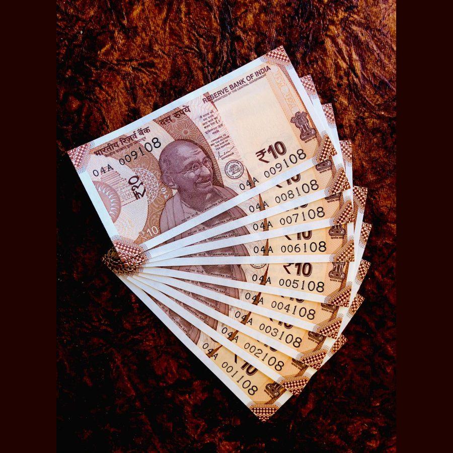 Rs 10 India Banknote Fancy Number 001108 to 009108 Note Gem UNC Set Same Prefix Unique