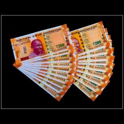 Rs 200 India Banknote 19 Note Solid Fancy Number Set 111111 to 1000000 Gem Unc Unique and Rare