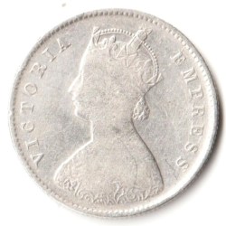 Alternative view of Rare Half Rupee 1892 of Calcutta Mint of Victoria Empress Collectible British India Silver Coin