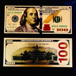 United States of America 100 Dollar Gold Plated Token Fantasy Unique Collectible Item Series 3 A