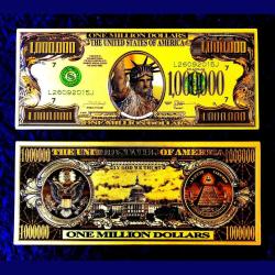United States of America 1 Million Dollars Gold Plated Token Fantasy Unique Collectible Item Sr 5