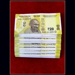 Rs 20 India Banknote Mirror Number 100 Notes Mix Lot Gem Unc Unique and Rare