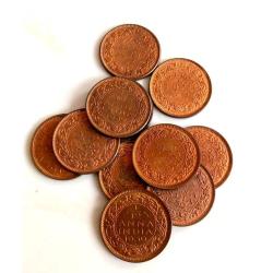 Alternative view of 1/12 Anna Copper King George Vi Issue Collection 10 Coin Lot
