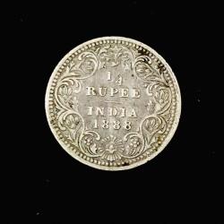 One Fourth Rupee Silver 1888 Victoria Empress Issue Unique Collection