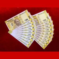 Rs 20 India Banknote Twin New Issue Jodi Set Same Number 82F 000123 to 000910 Gem Unc