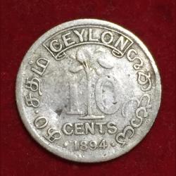 Sri Lanka › Ceylon (1894) 10 Cents - Victoria ; Silver (.800) Coin Lowest price #Z-300