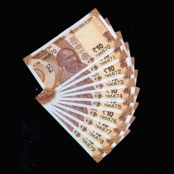 Rs 10 Issue India Banknote Fancy Set 786870 TO 786879 Gem Unc Unique Set
