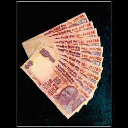 Rs 10 India Banknote Telescope Pattern Issue 10 Note Set Ending 786 UNC UNIQUE and Rare