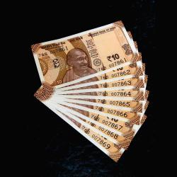 Rs 10 India Banknote Fancy Number 007861 to 007869 Gem UNC Set Same Prefix Unique